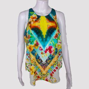 Rory Beca Multicolor Floral Abstract Sleeveless Tank Women's Blouse
